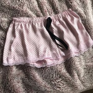 Pink polka dot H&M silk shorts